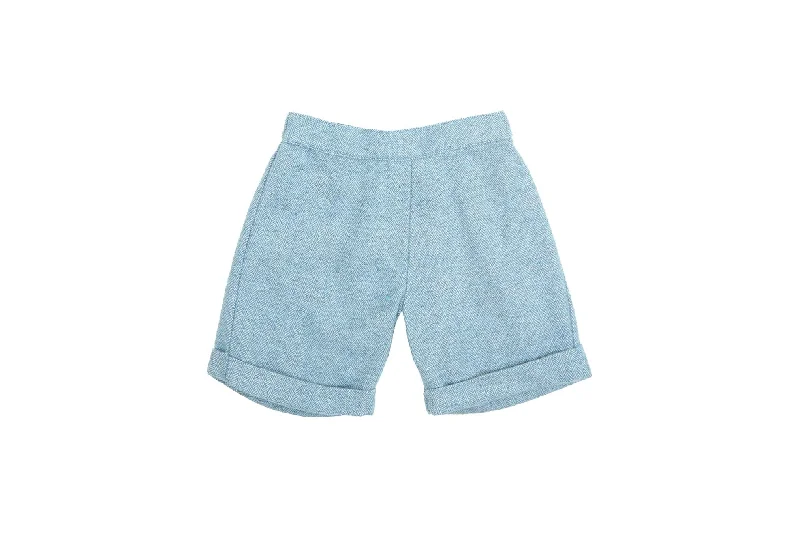 Men's side - stripe track shorts for a sporty running look   Boy Shorts - Light Blue Herringbone