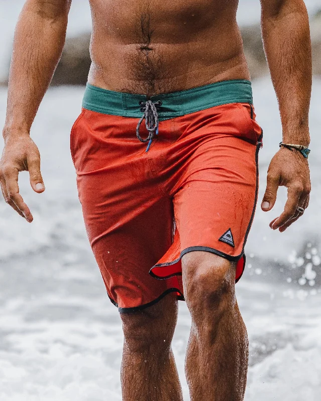 Men's ripped denim shorts for a trendy streetwear aesthetic   Breaks Recycled Boardshort - Burnt Orange