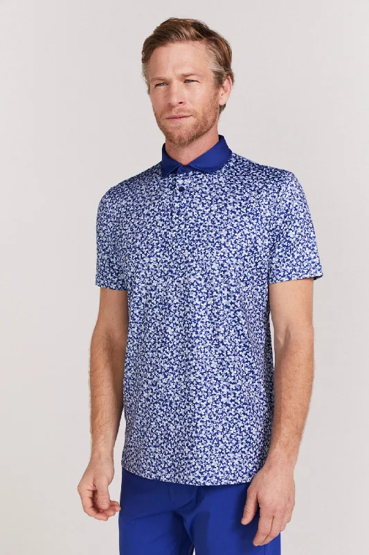 Men's two - tone stripe polo shirts with a preppy styleBrewer Polo in Mazarine Blue