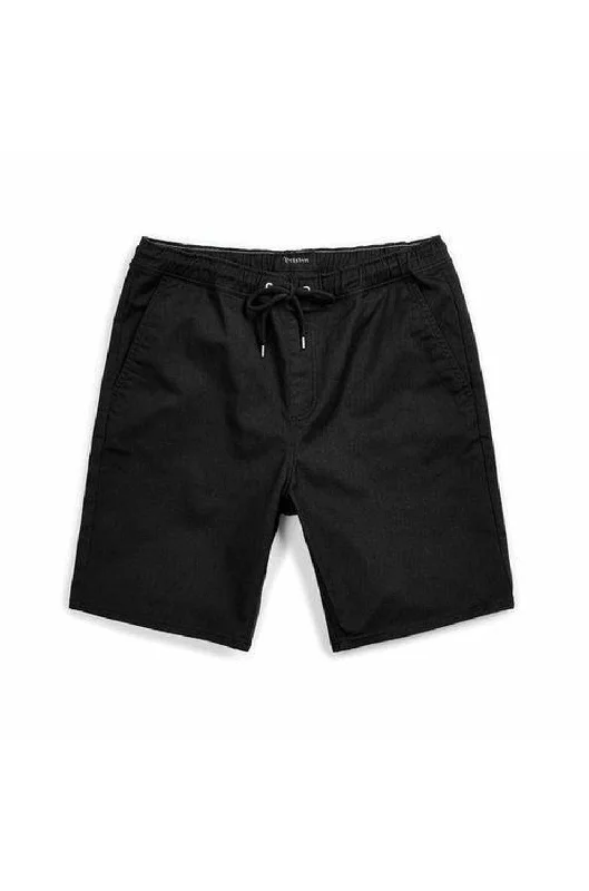 Men's floral print silk blend shorts for a unique night - out look   Brixton Madrid II Hemmed Shorts In Black