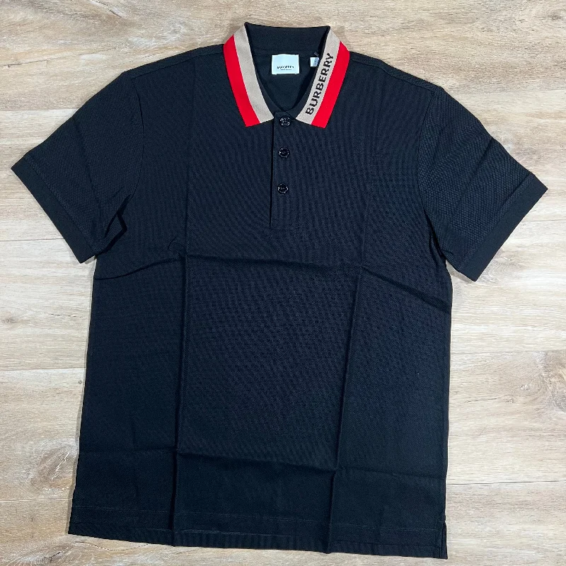Men's stretchable athletic polo shirts for fitness workoutsBurberry Edney Polo Shirt in Black