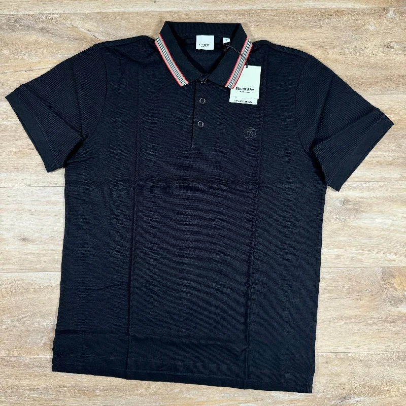 Men's plus size golf polo shirts in moisture wicking fabricBurberry Pierson Polo Shirt in Black