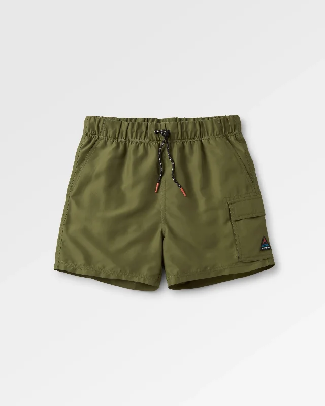 Men's elastic waistband lounge shorts for lazy weekends at home   Cali Cargo Swim Short - Khaki