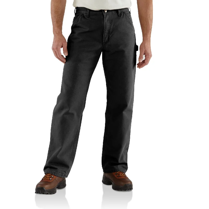 Men's high - waisted swim shorts with UPF protection for beach vacations   Carhartt Men's Loose Fit Washed Duck Utility Work Pant_Black