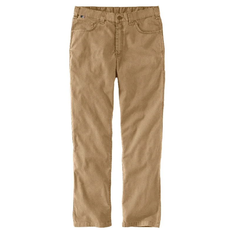 Men's wide - leg linen blend shorts for a relaxed beachside vibe    Carhartt Men's Flame Resistant Rugged Flex® Relaxed Fit Canvas Pant_Dark Khaki