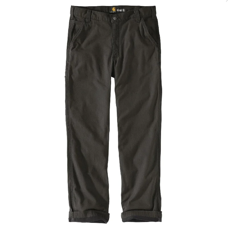 Men's drawstring casual linen shorts for a laid - back summer look Carhartt Men's Rigby Flannel-Lined Dungaree_Peat