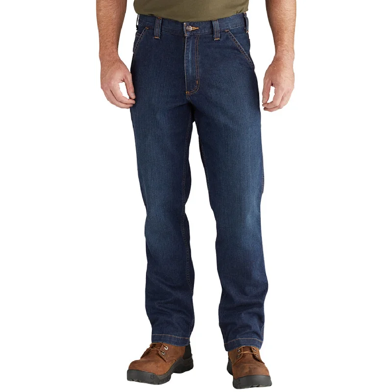 Men's elastic waistband lounge shorts for lazy weekends at home   Carhartt Men's Rugged Flex® Relaxed Fit Dungaree