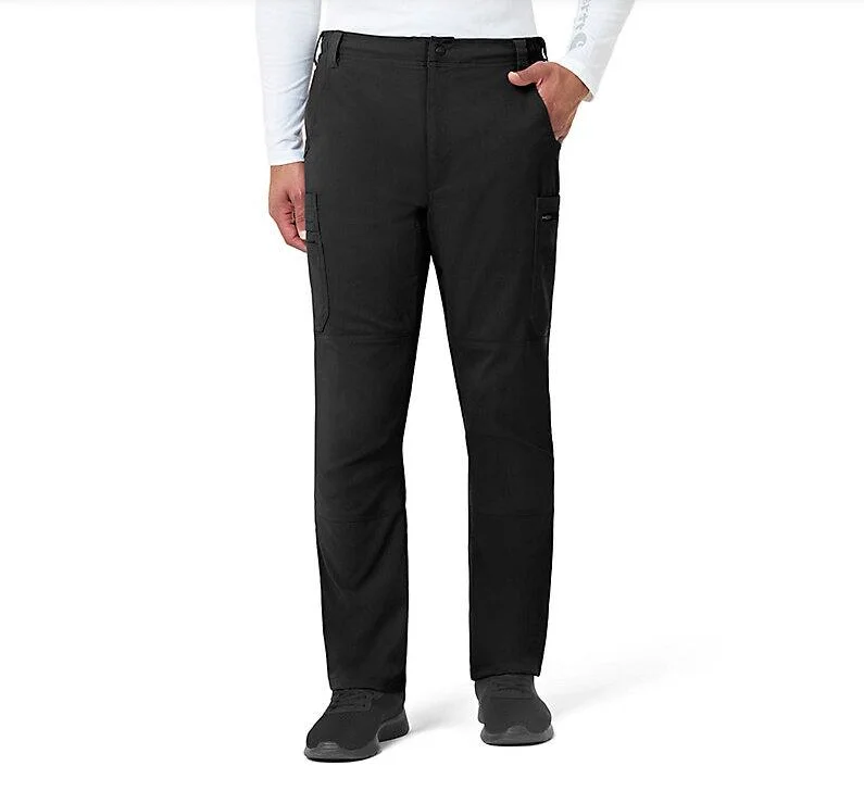 Men's pleated front twill shorts for a classic and sophisticated appearance   Carhartt Men's Rugged Flex® Peak Cargo Scrub Pant_Black