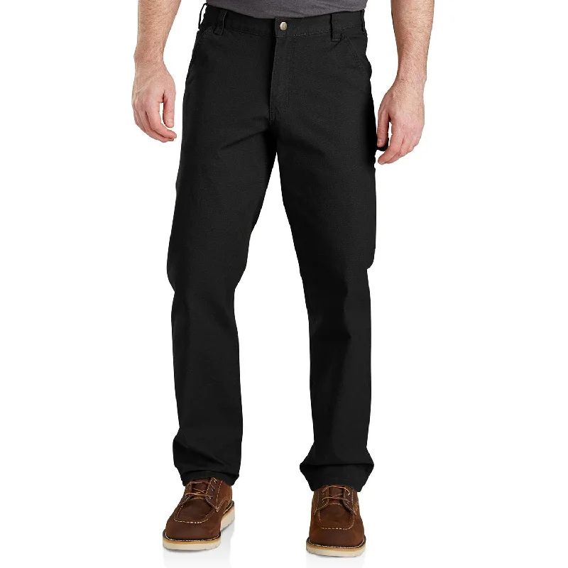Men's side - stripe track shorts for a sporty running look   Carhartt Men's Rugged Flex® Relaxed Fit Duck Dungaree_Black