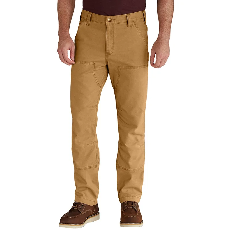 Men's button - fly denim work shorts for durability on the job   Carhartt Men's Rugged Flex® Rigby Double-Front Pant_Hickory