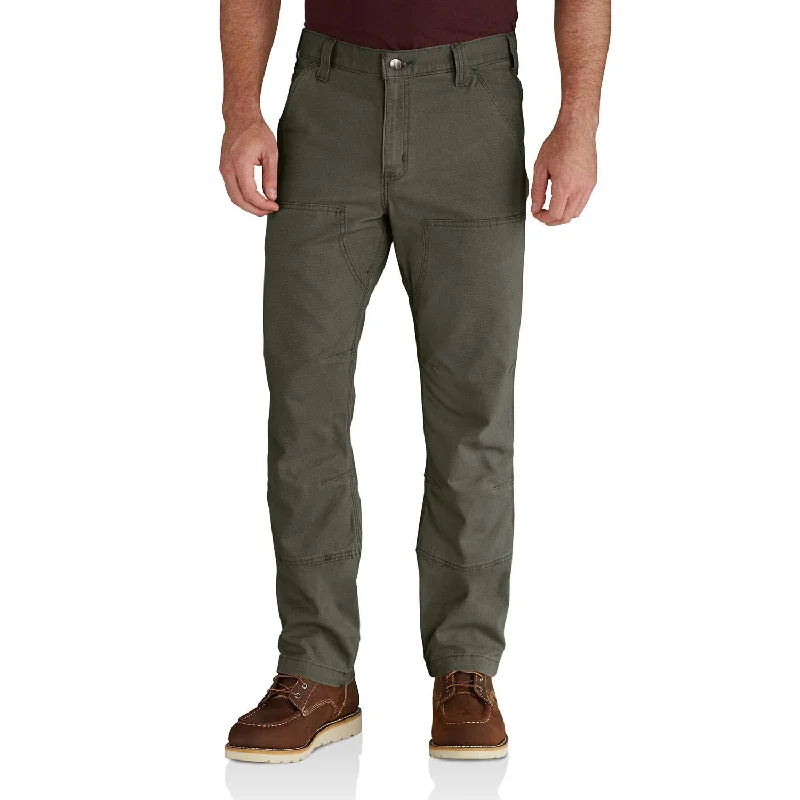 Men's plaid pattern wool blend shorts for a preppy fall style   Carhartt Men's Rugged Flex® Rigby Double-Front Pant_Moss