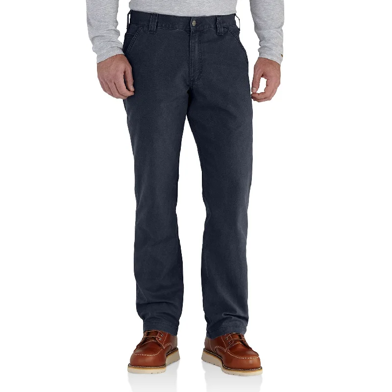 Men's zip - pocket canvas shorts for added functionality during travel   Carhartt Men's Rugged Flex® Rigby Dungaree_Navy