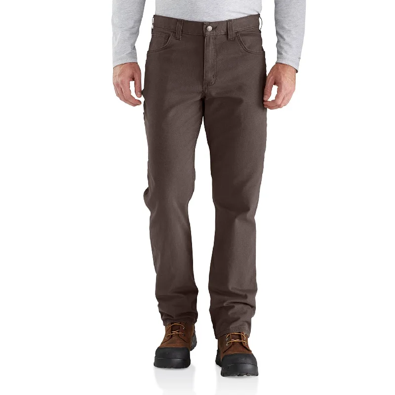 Men's pleated front twill shorts for a classic and sophisticated appearance   Carhartt Men's Rugged Flex® Rigby Five Pocket Pant_Dark Coffee