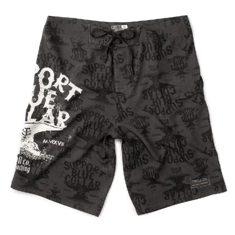Men's neon - colored athletic shorts for high - visibility workouts   Cassara Boardshort, Black & White
