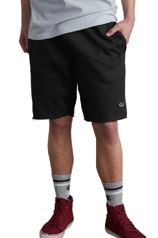 Men's elastic waistband lounge shorts for lazy weekends at home   Champion 10" Reverse Weave Cutt Off Shorts
