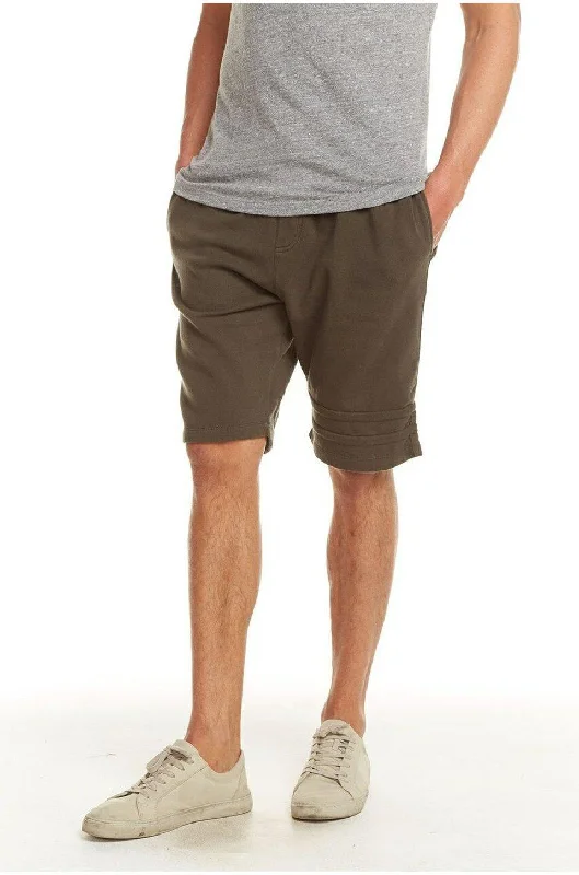 Men's adjustable - length convertible shorts for versatile use   Chaser Mens Fleece Shorts In Canteen