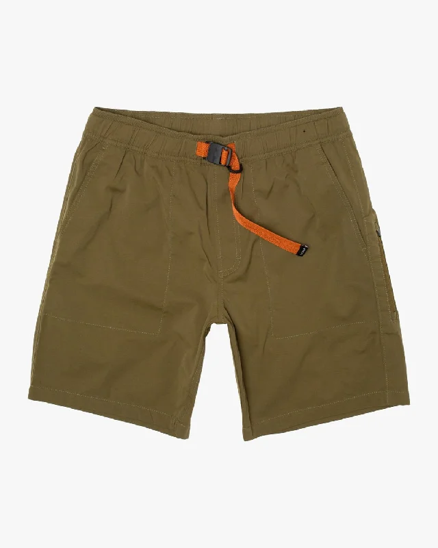 Men's checkered pattern wool shorts for a stylish winter layering option   Civic 18" Hybrid Shorts - Tobacco