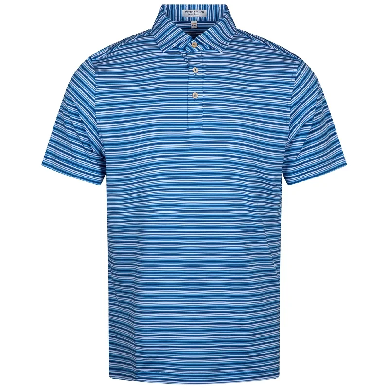 Men's jacquard woven polo shirts with intricate designsClifton Performance Jersey Polo Sean Self Collar Mako Blue - AW24