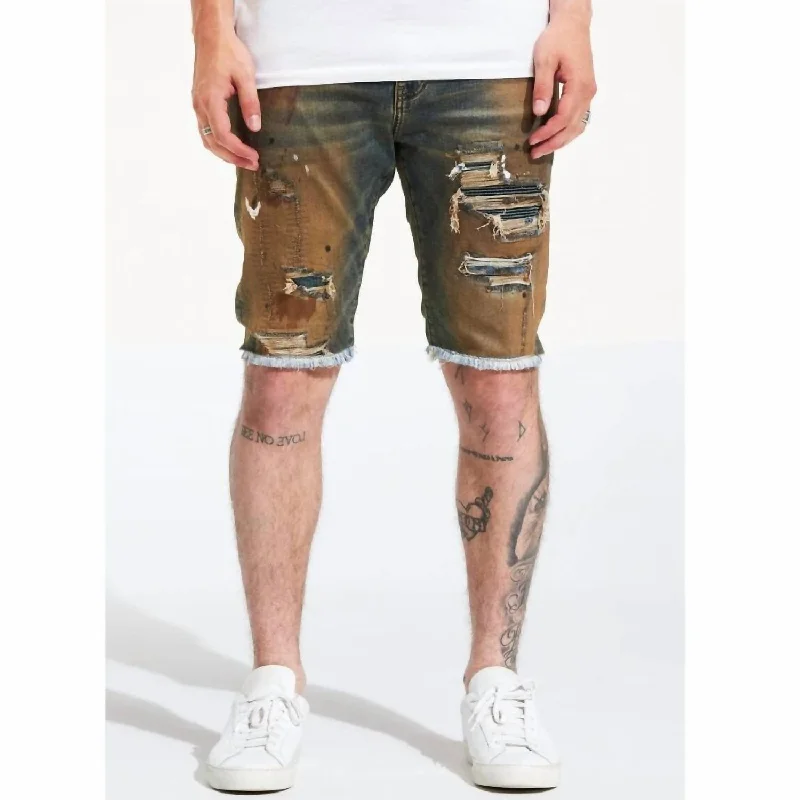 Men's pleated front twill shorts for a classic and sophisticated appearance   Copper Short In Rust