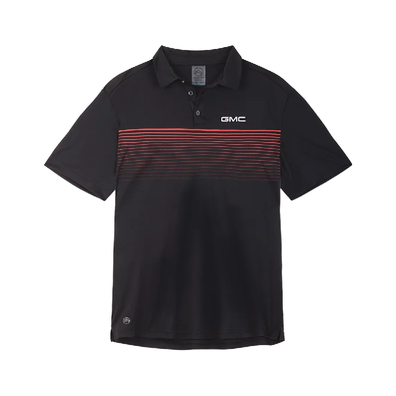 Men's plus size golf polo shirts in moisture wicking fabricGMC Striped Polo