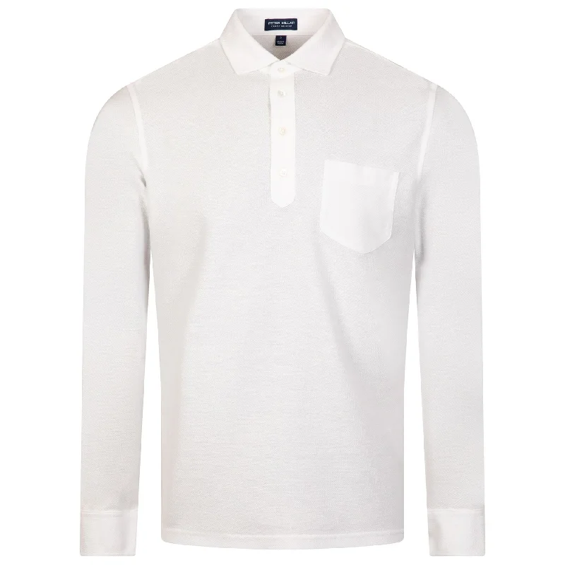 Men's antimicrobial polo shirts for odor - free daily wearCroxley LS Polo White - SS24