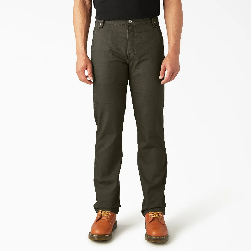 Men's moisture - wicking performance shorts for sweaty outdoor activities   Dickies Men's FLEX Regular Fit Duck Carpenter Pant_Stonewashed Moss