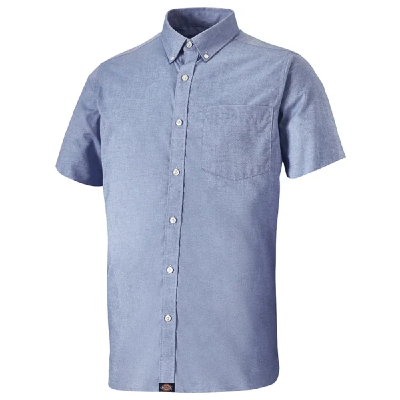 Men's button - down spread collar polo shirts for business casualDickies SH65250 Premium Short Sleeve Oxford Shirt Various Colours