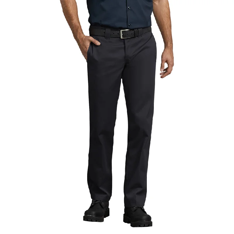 Men's drawstring casual linen shorts for a laid - back summer look Dickies Men's Slim Fit Straight Leg Work Pant_Black