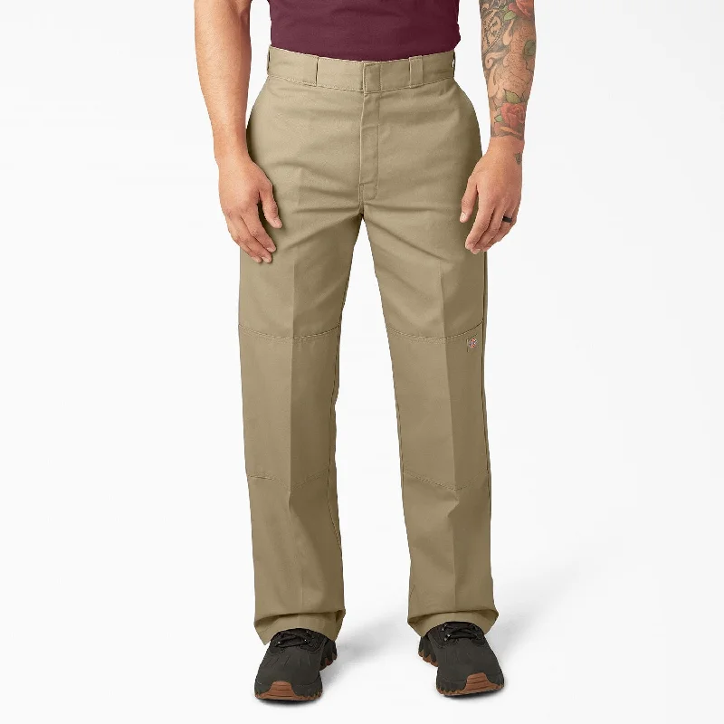 Men's camo print cargo shorts for outdoor adventures Dickies Men's Loose Fit Twill Double Knee Work Pant_Khaki