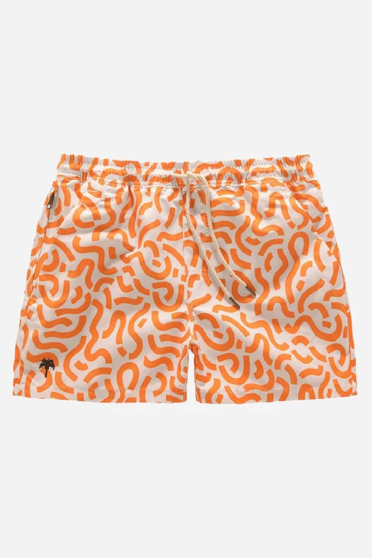 Men's drawstring casual linen shorts for a laid - back summer look OAS Doodle Swim Trunks