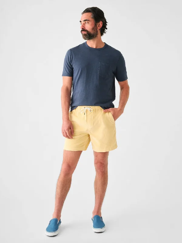 Men's flat - front chino shorts for semi - formal summer events   Faherty Drawstring Cord Short 6'' in Southern Sun