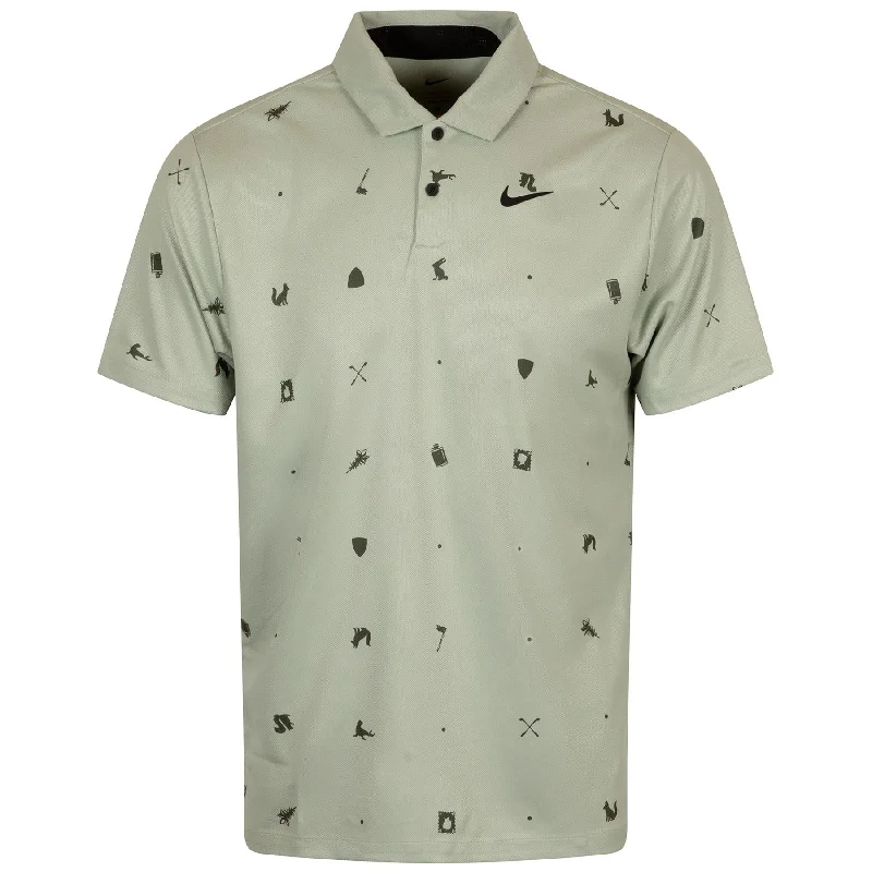 Men's UV - protected polo shirts for outdoor gardeningDri-FIT Tour Icon Print Polo Jade Horizon/Black - W24