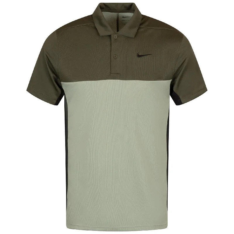 Men's high - collar polo shirts with a modern twistDri-FIT Victory+ Color Block Polo Cargo Khaki/Black/Jade Horizon - W24