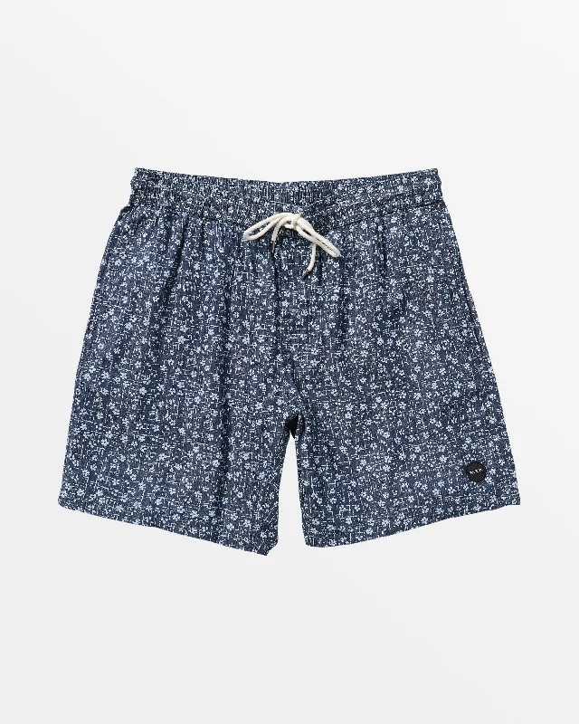 Men's wide - leg linen blend shorts for a relaxed beachside vibe    Escape Elastic Waist Chambray Shorts - Washed Indigo