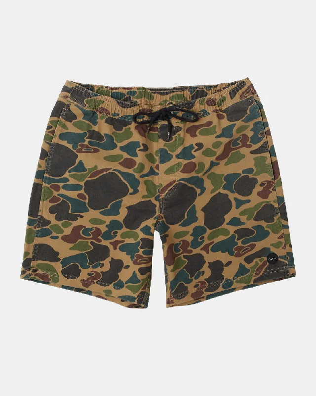 Men's ripped denim shorts for a trendy streetwear aesthetic   Escape Print 17" Shorts - Duck Camo