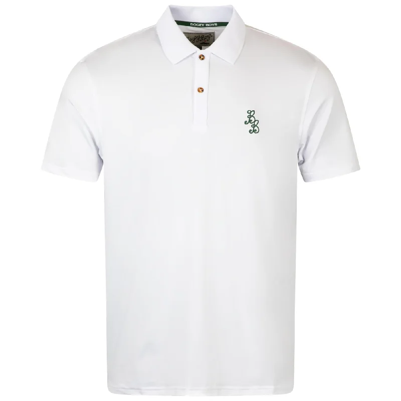 Men's button - down spread collar polo shirts for business casualEssential Athletic Polo White - 2024