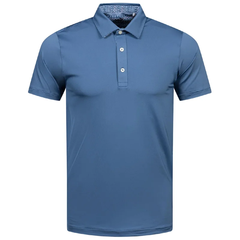 Men's color - block polo shirts with a bold fashion statementFair Isle Trim Polo Blue Horizon - AW24