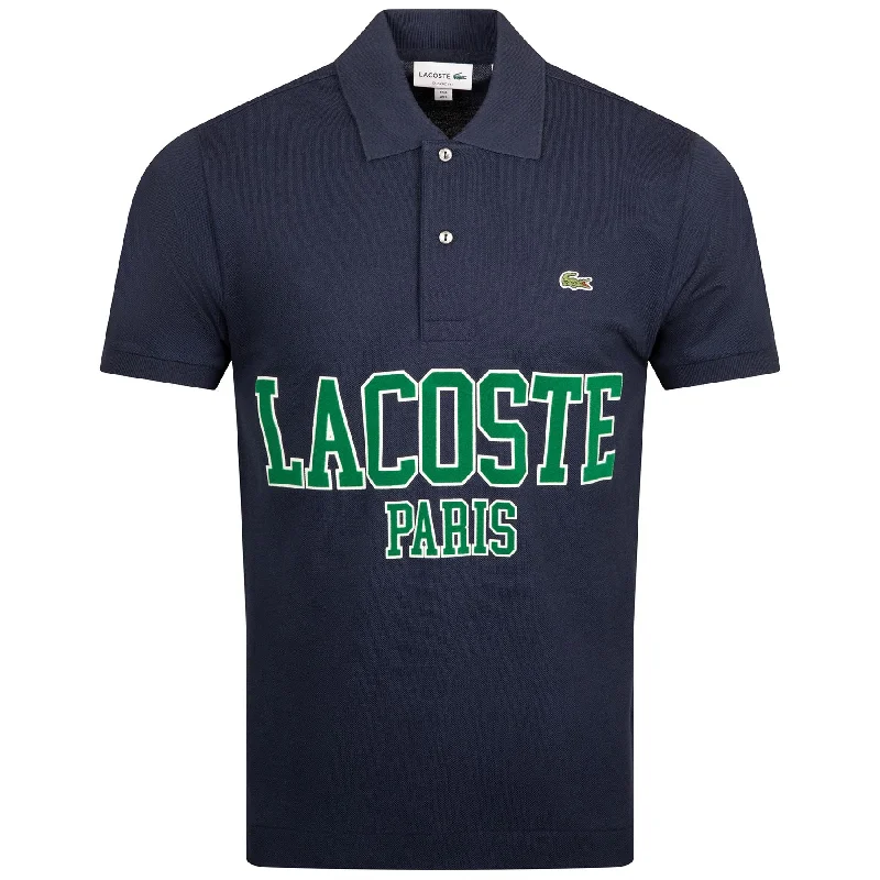 Men's antimicrobial polo shirts for odor - free daily wearFlocked Pique Polo Navy Blue - SS24