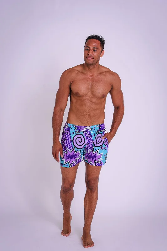 Men's side - stripe track shorts for a sporty running look   Fresh Prince Men's Swim Shorts