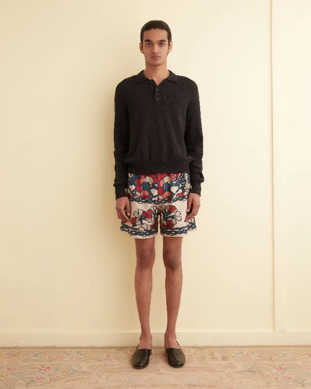 Men's adjustable - length convertible shorts for versatile use   Garden Lattice Shorts