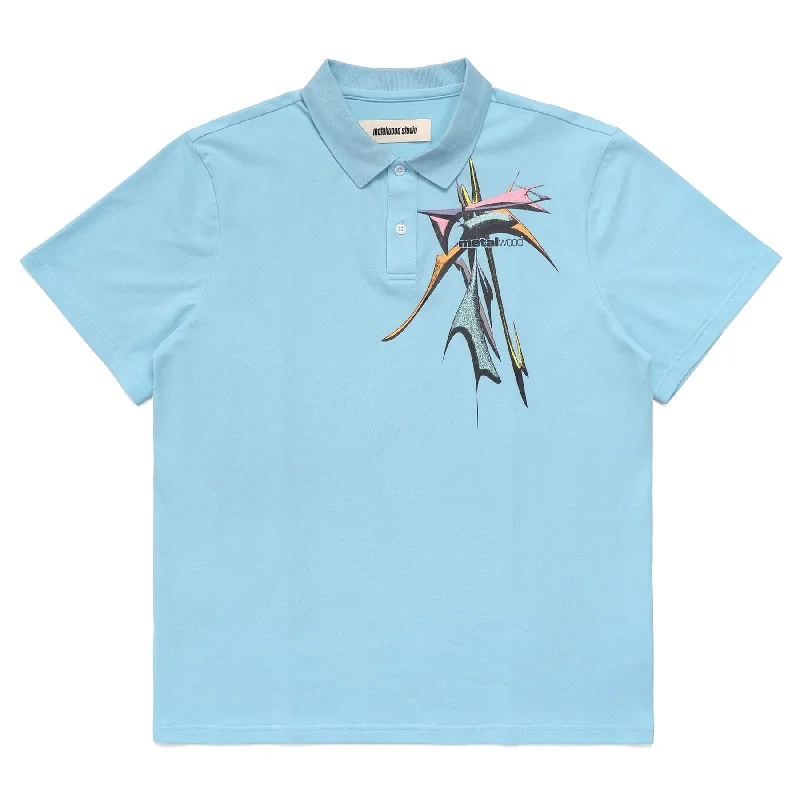 Men's lightweight performance polo shirts for tennis matchesGeo Polo Baby Blue - SS23