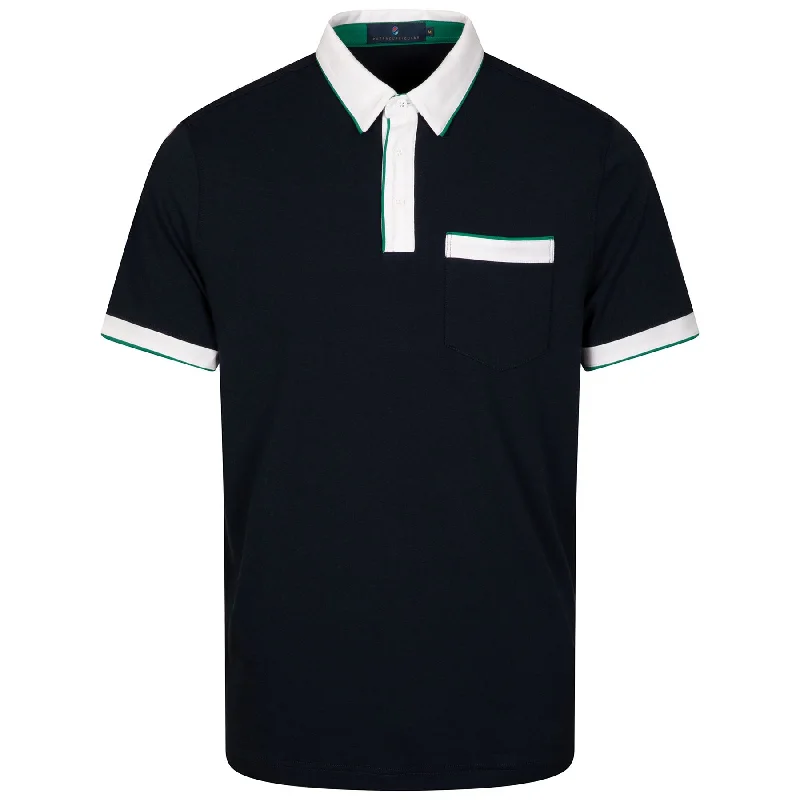 Men's plus size golf polo shirts in moisture wicking fabricGlenn Polo Navy Blazer - SS24