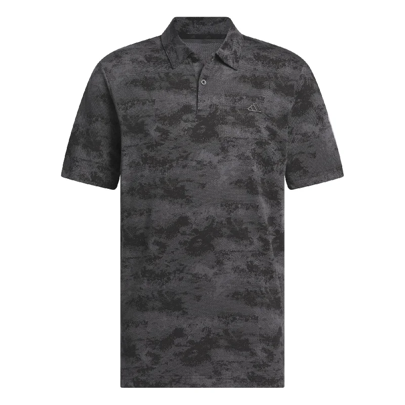Men's high - collar polo shirts with a modern twistGo-To Printed Mesh Polo Black - SS24