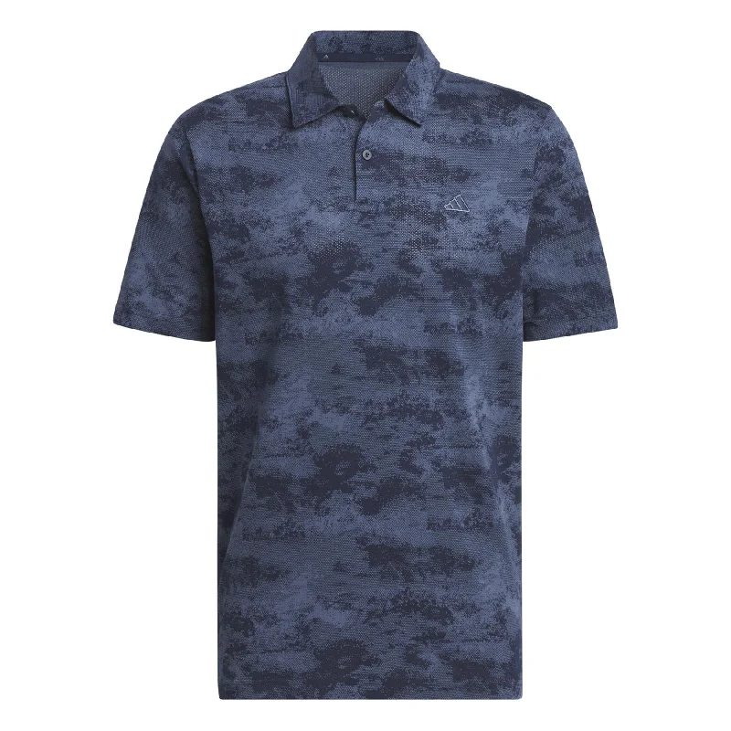 Men's jacquard woven polo shirts with intricate designsGo-To Printed Mesh Polo Collegiate Navy - SS24