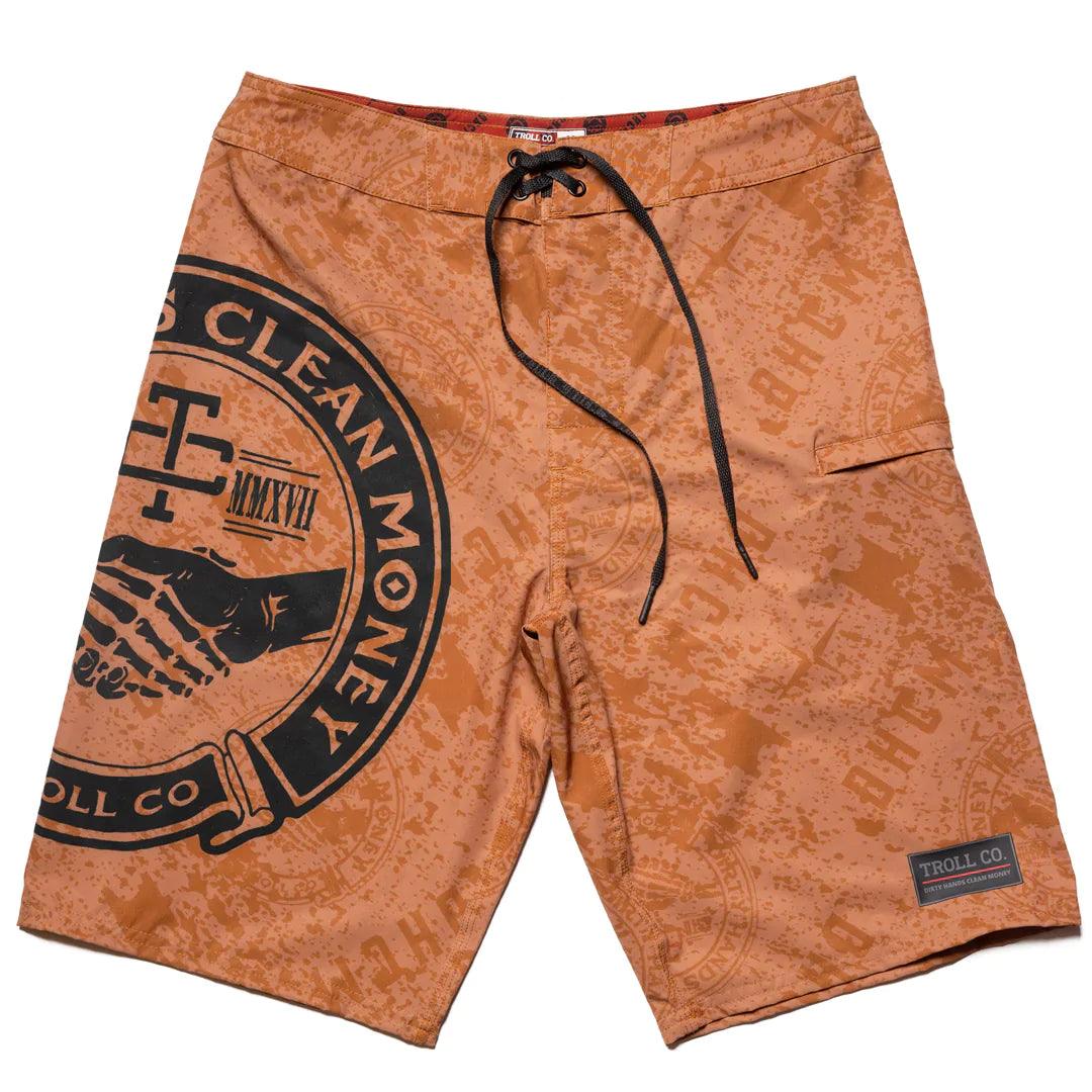 Men's button - fly denim work shorts for durability on the job   Haggler Boardshort: Dirt