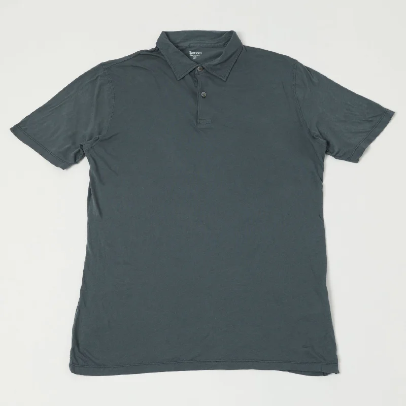 Men's luxury cashmere blend polo shirts in solid colorsHartford AZ65301 Light Cotton Jersey Short Sleeve Polo - Thunder