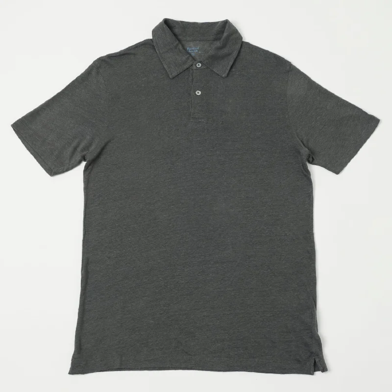 Men's vintage - inspired retro polo shirts with unique patternsHartford BB86308 Linen Short Sleeve Polo - Thunder
