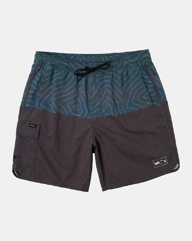 Men's flat - front chino shorts for semi - formal summer events   Hawaii Yogger Hybrid Technical Training Shorts - Hawaii Topo Camo Blocked