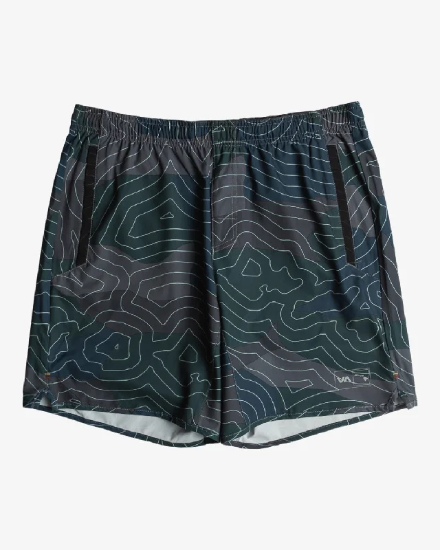 Men's plaid pattern wool blend shorts for a preppy fall style   Hawaii Yogger Stretch Technical Training Shorts - Hawaii Topo Camo