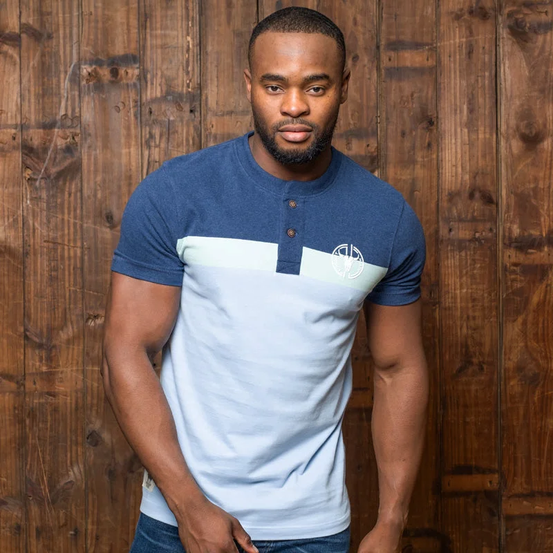 Men's lightweight performance polo shirts for tennis matchesSummer Colourblock Henley Monarch